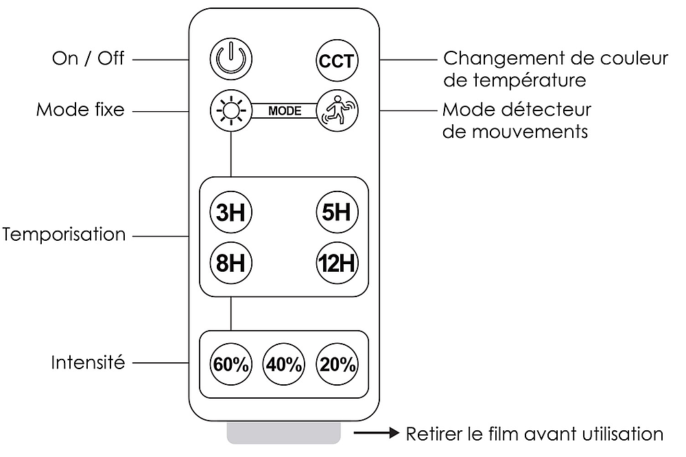 Projecteur solaire 60W